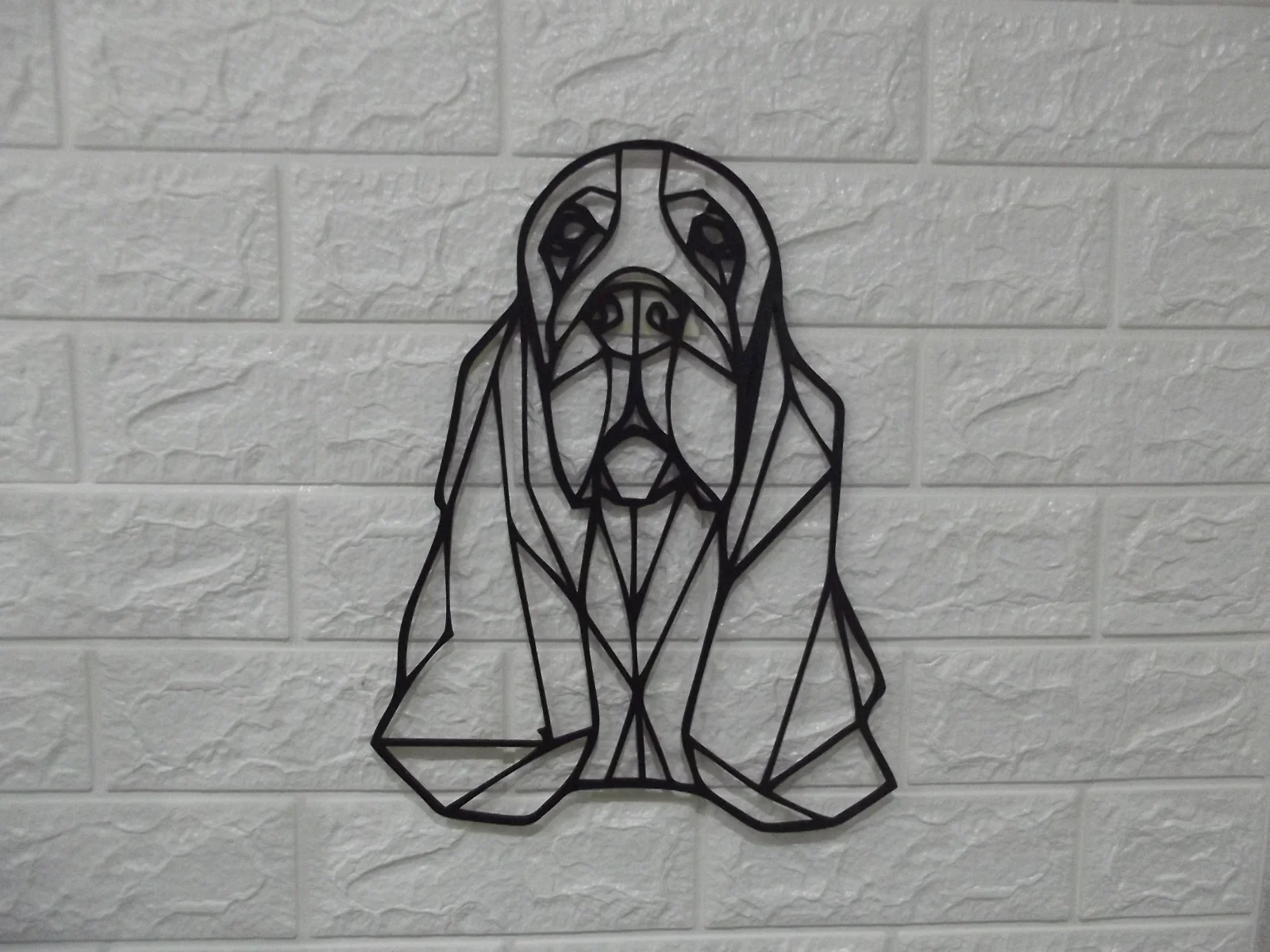 Cuadro Basset Hound Geometrico